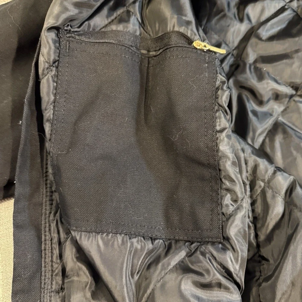 Berne Duck Canvas Work Jacket Black XLR 48–50 Quilted Lined